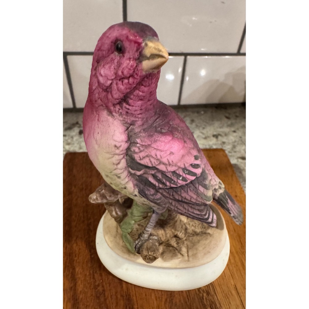 Lefton China House Finch Figurine Hand Painted Porcelain Pink Bird KW4206 - Picture 2 of 8